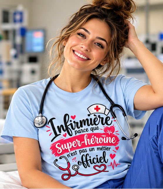 T-shirt Infirmière Super-Héroïne – Cadeau Original