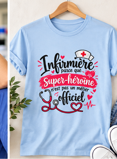 T-shirt Infirmière Super-Héroïne – Cadeau Original